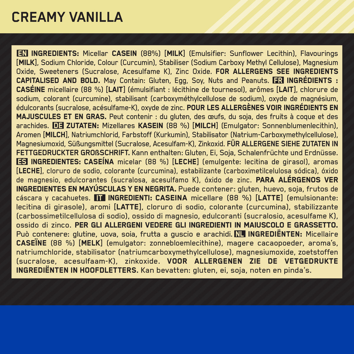 100% Casein Gold Standard (1820g) Creamy Vanilla