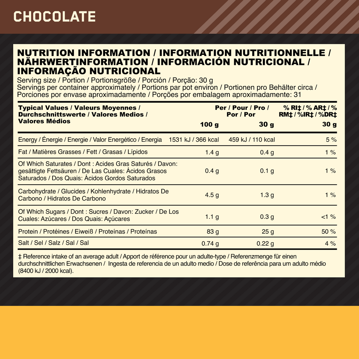 100% Gold Standard isolaate (930g) Chocolate