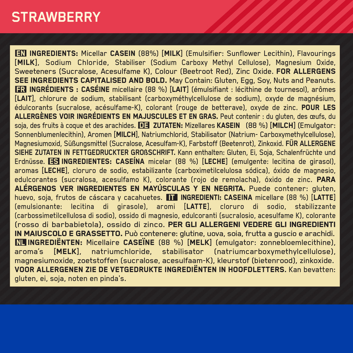 100% Casein Gold Standard (1820g) Strawberry