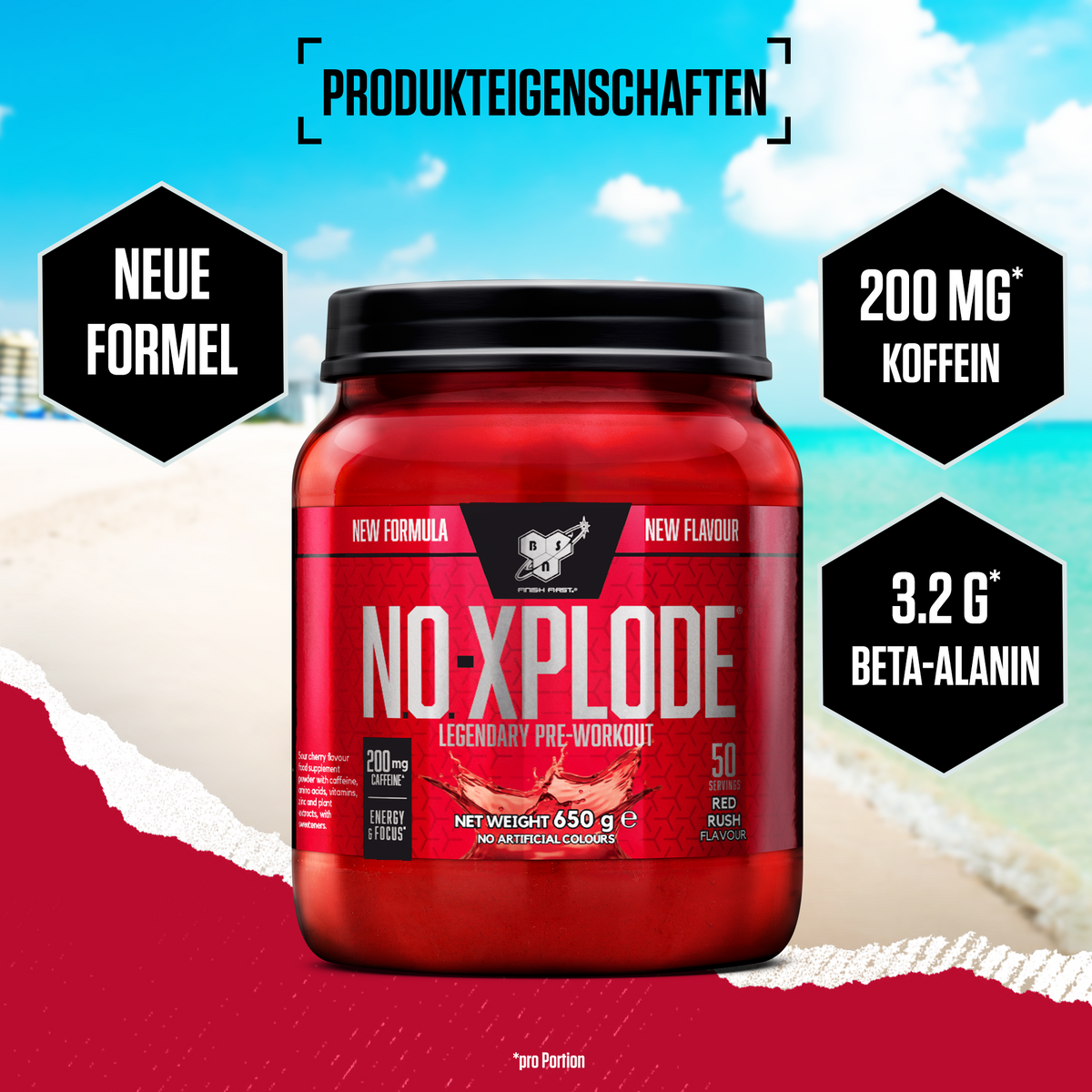 N.O.-Xplode Legendary (650g) Red Rush (Sour Cherry)