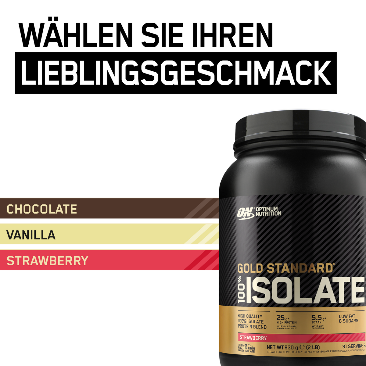 100% Gold Standard isolaate (930g) Strawberry