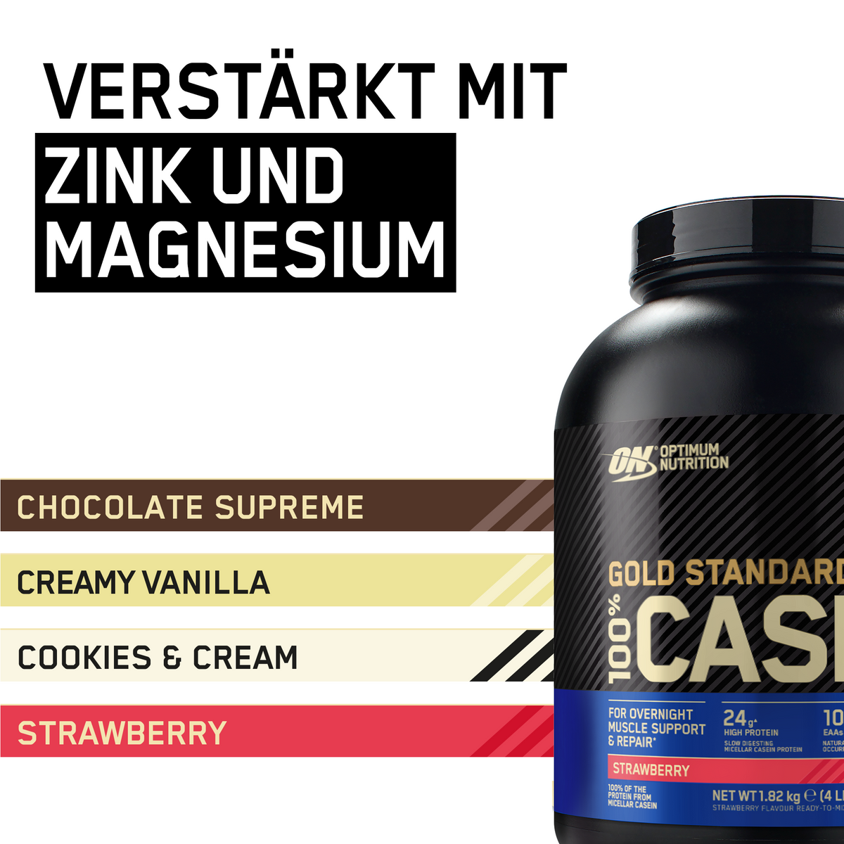 100% Casein Gold Standard (1820g) Strawberry