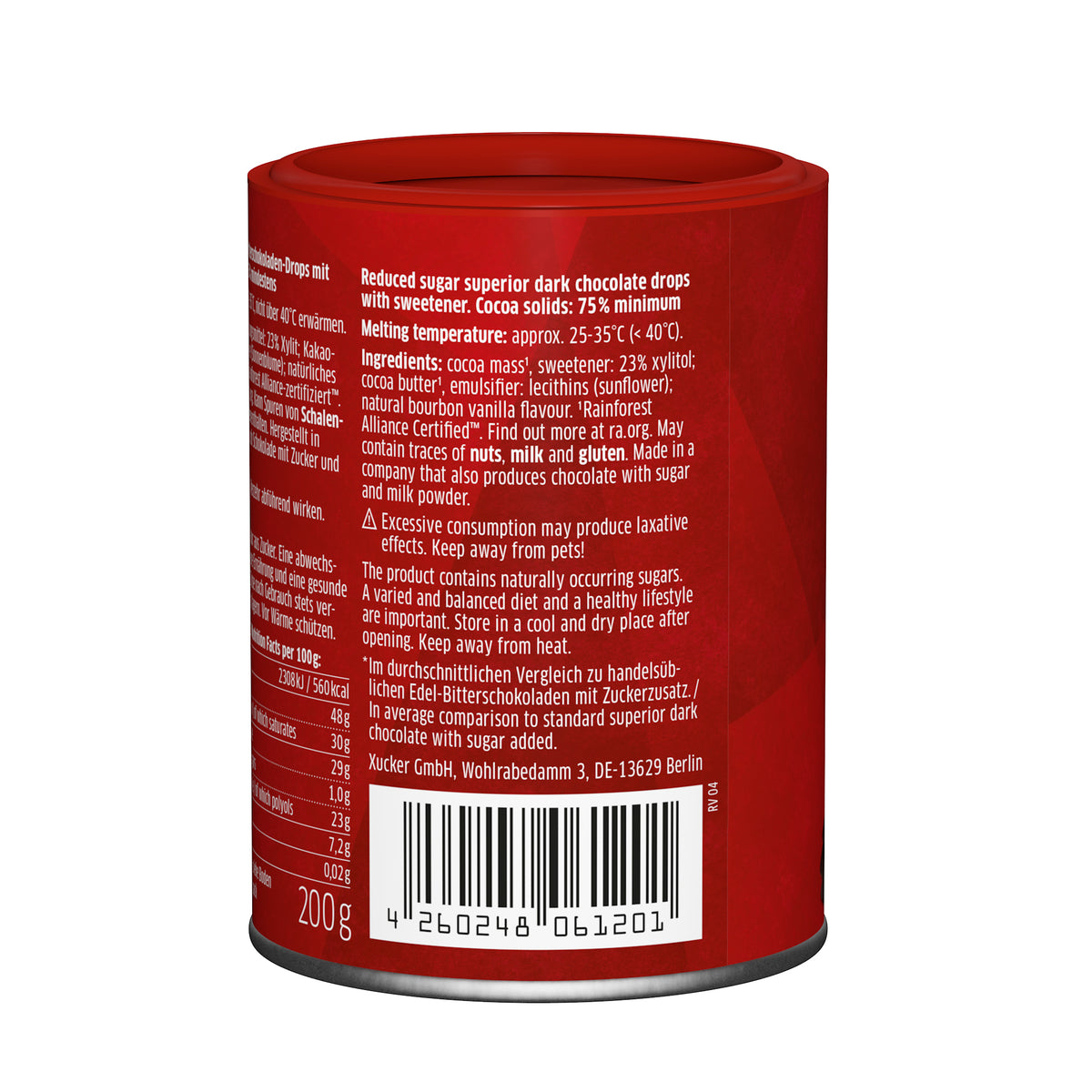 Chocolate Drops Dark Chocolate met finse xylitol (200g)