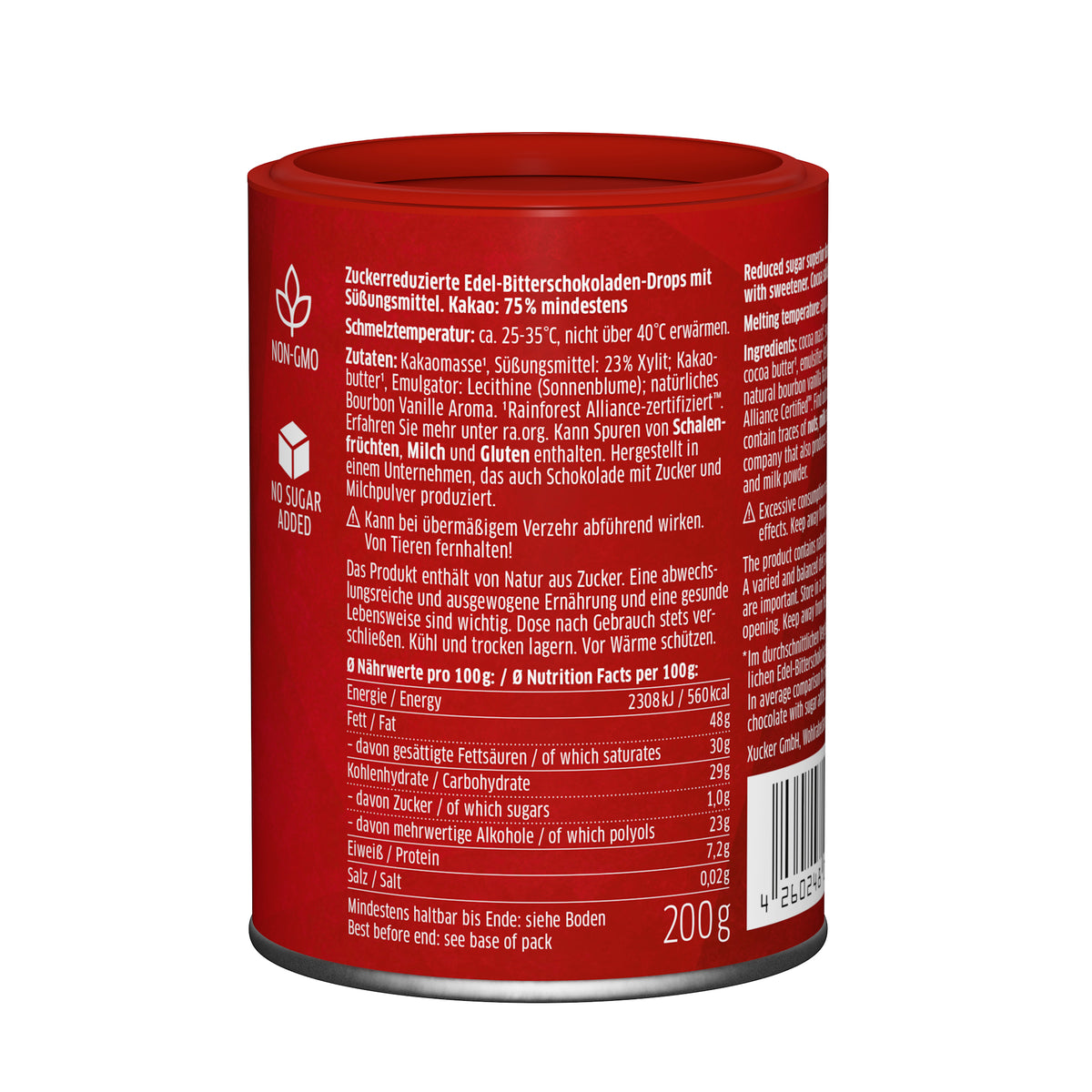 Chocolate Drops Dark Chocolate met finse xylitol (200g)