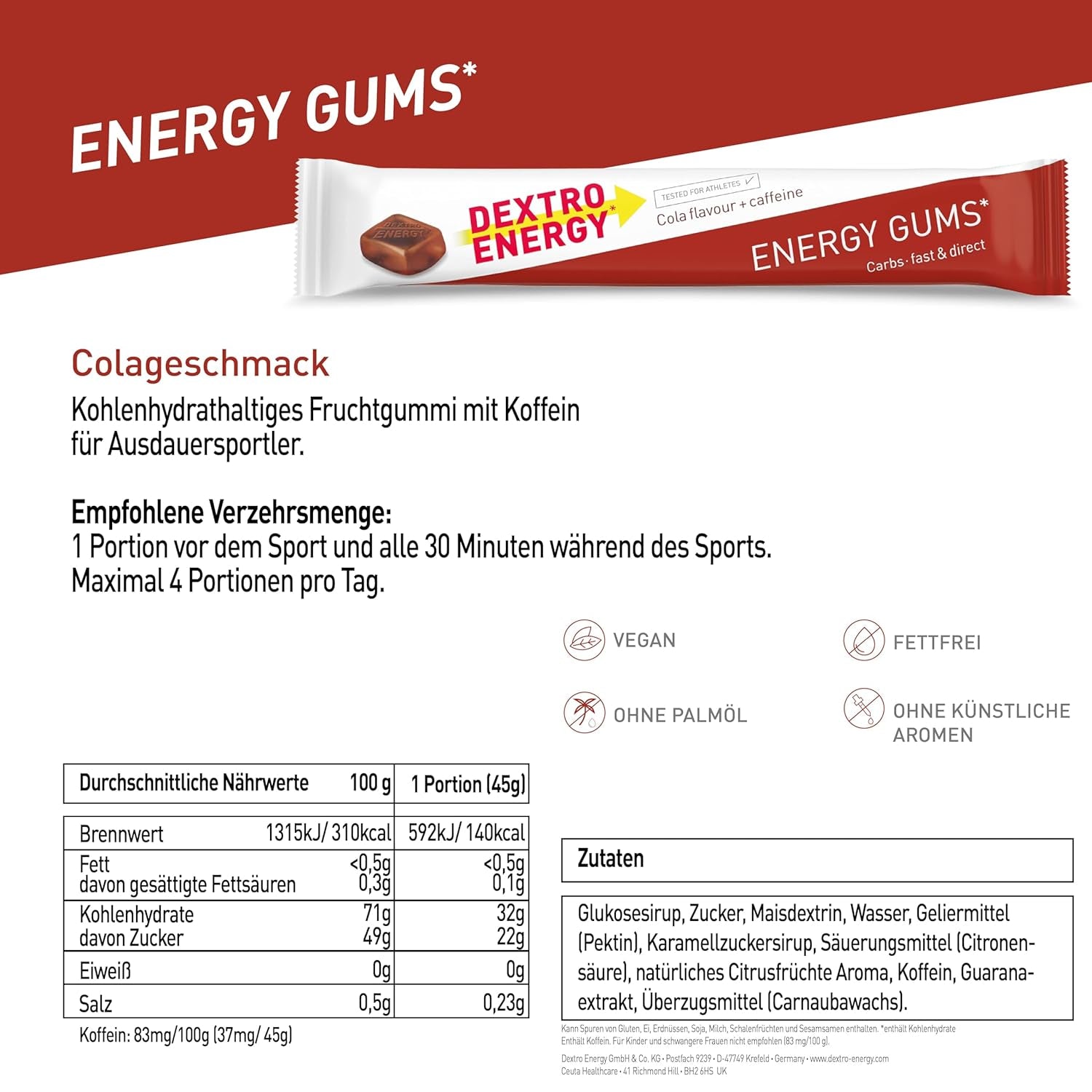 Energy Gums (8x45g) Cola + Caffeine