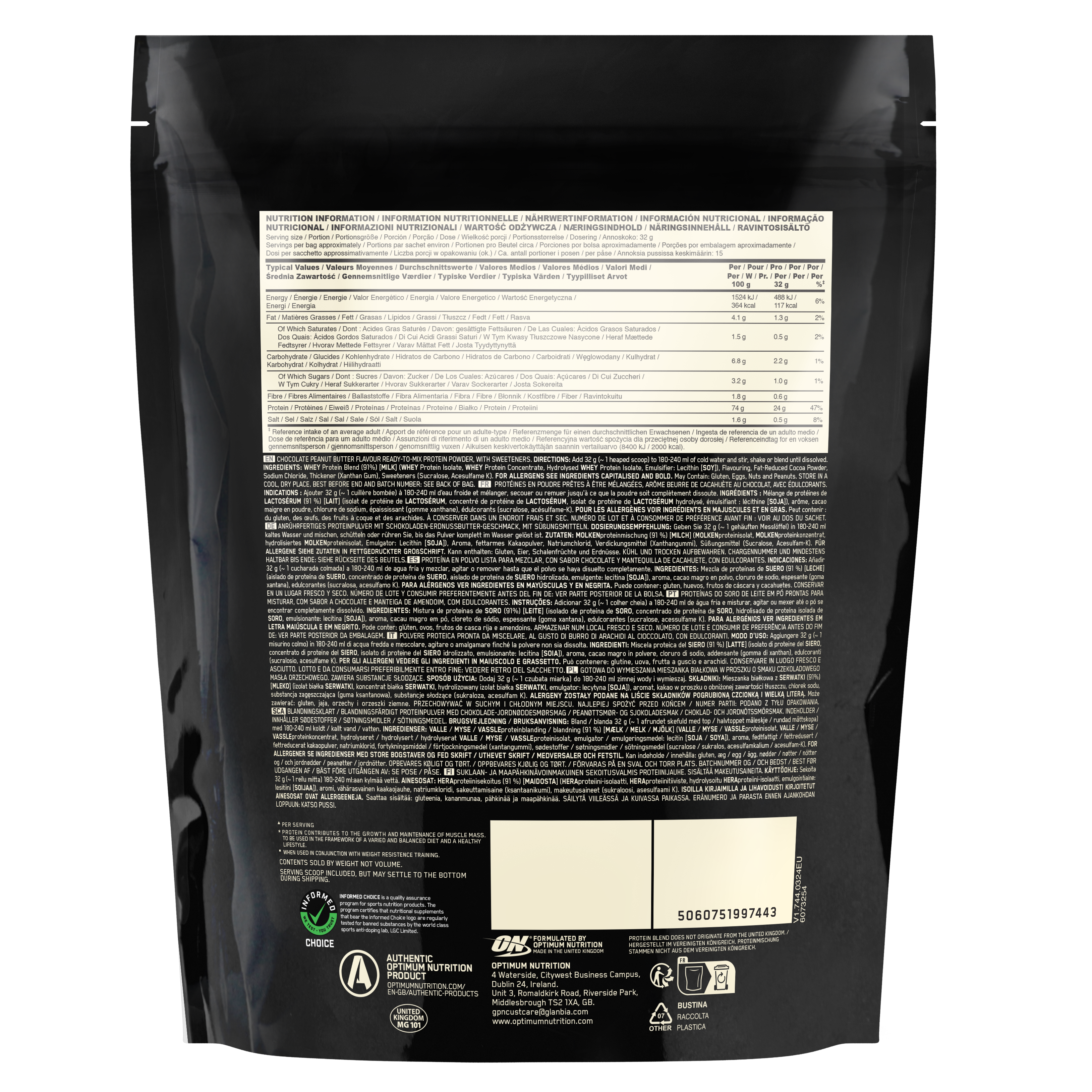 100% Whey Gold Standard (450g) Chocolate-Peanut Butter