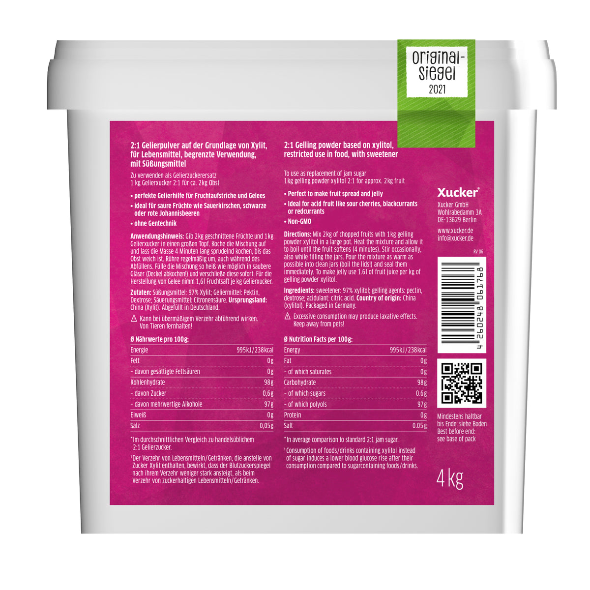 2:1 Gelei-Xucker uit xylitol (4000g)