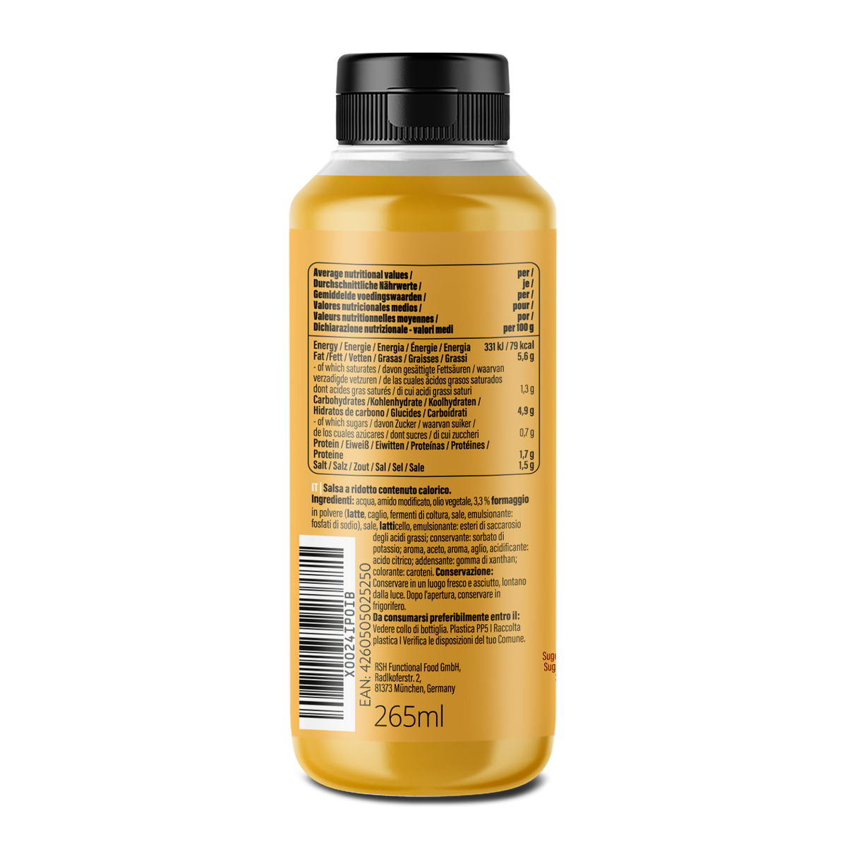Mamma Mia Zero Saucen (265ml) Cheddar Cheese