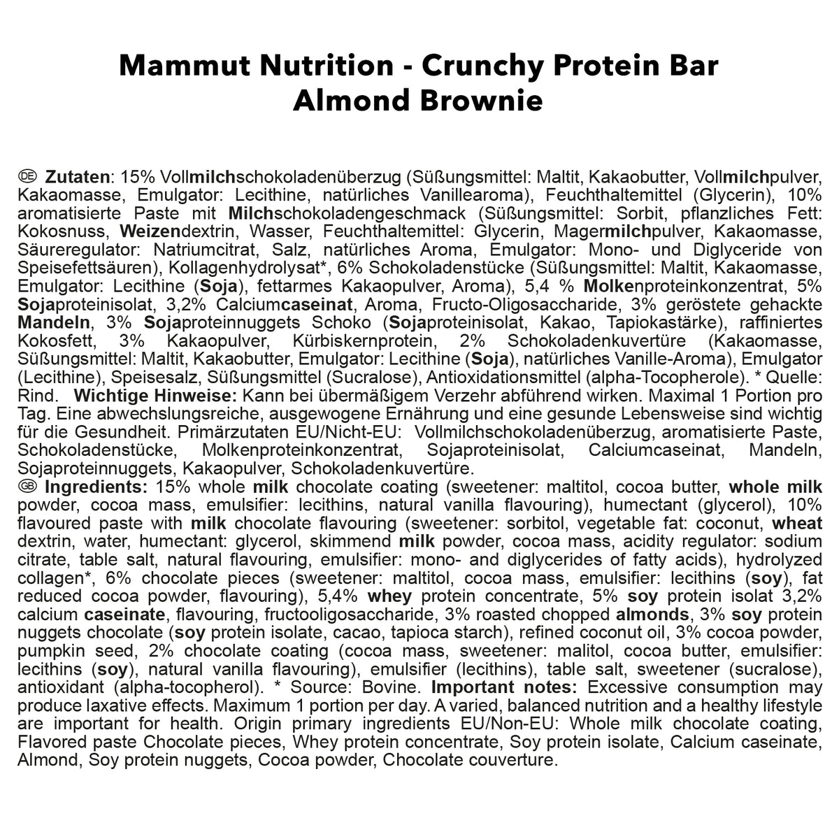 Crunchy Protein Bar (12x45g) Almond Brownie