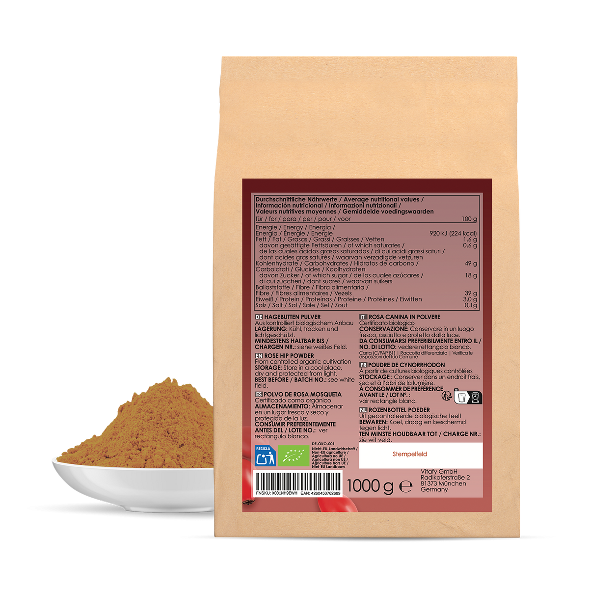 Bio Hagebuttenpulver (1000g)