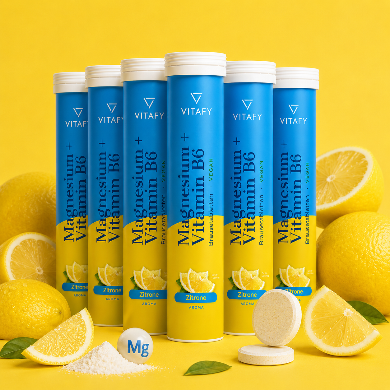 Magnesium + Vitamine B6 - Lemon (20 bruistabletten) - 6 Pack