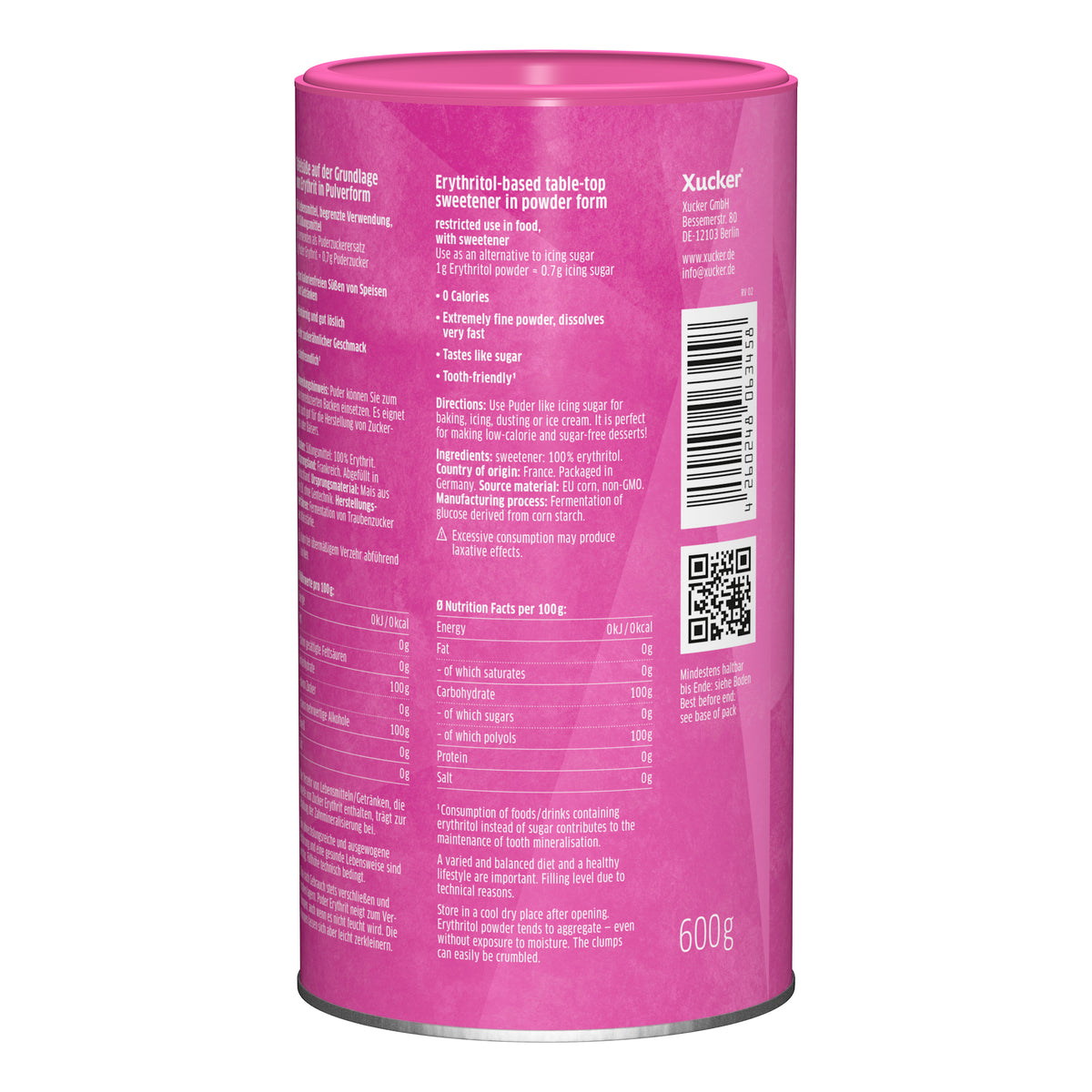 Poeder Xucker Erythritol (600g)