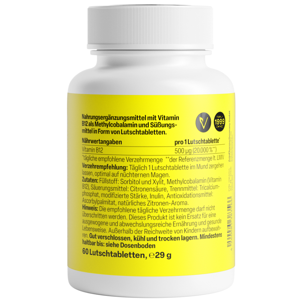 Vitamine B12 500µg (60 zuigtabletten)