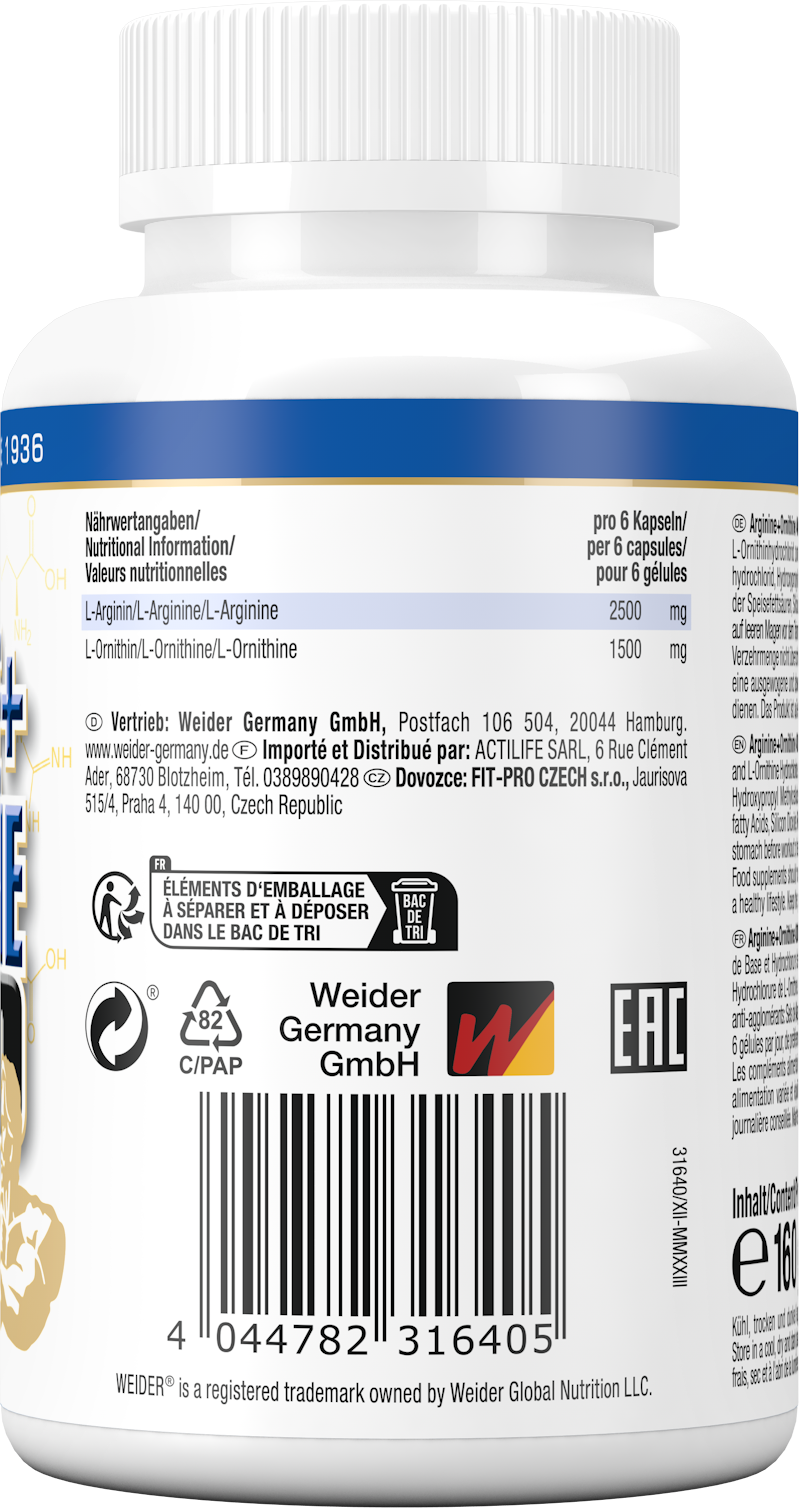 Arginine + Ornithine 4.000 (180 caps)