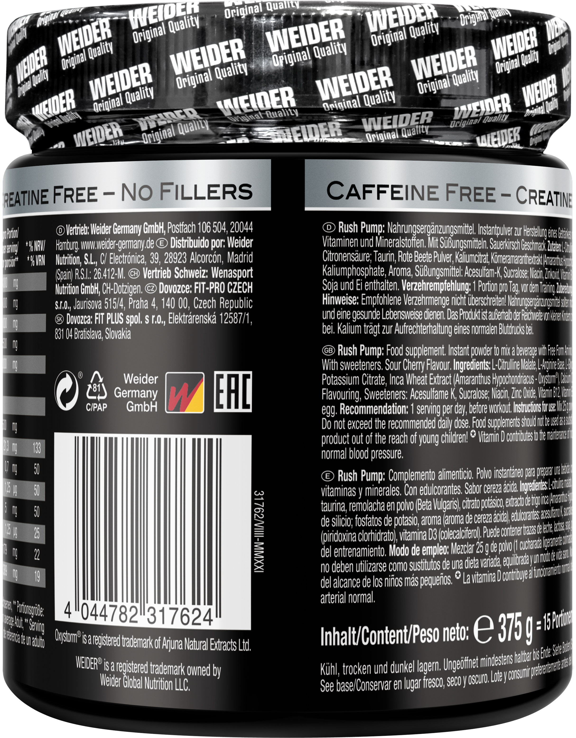 Rush Pump Sour Cherry (375g)