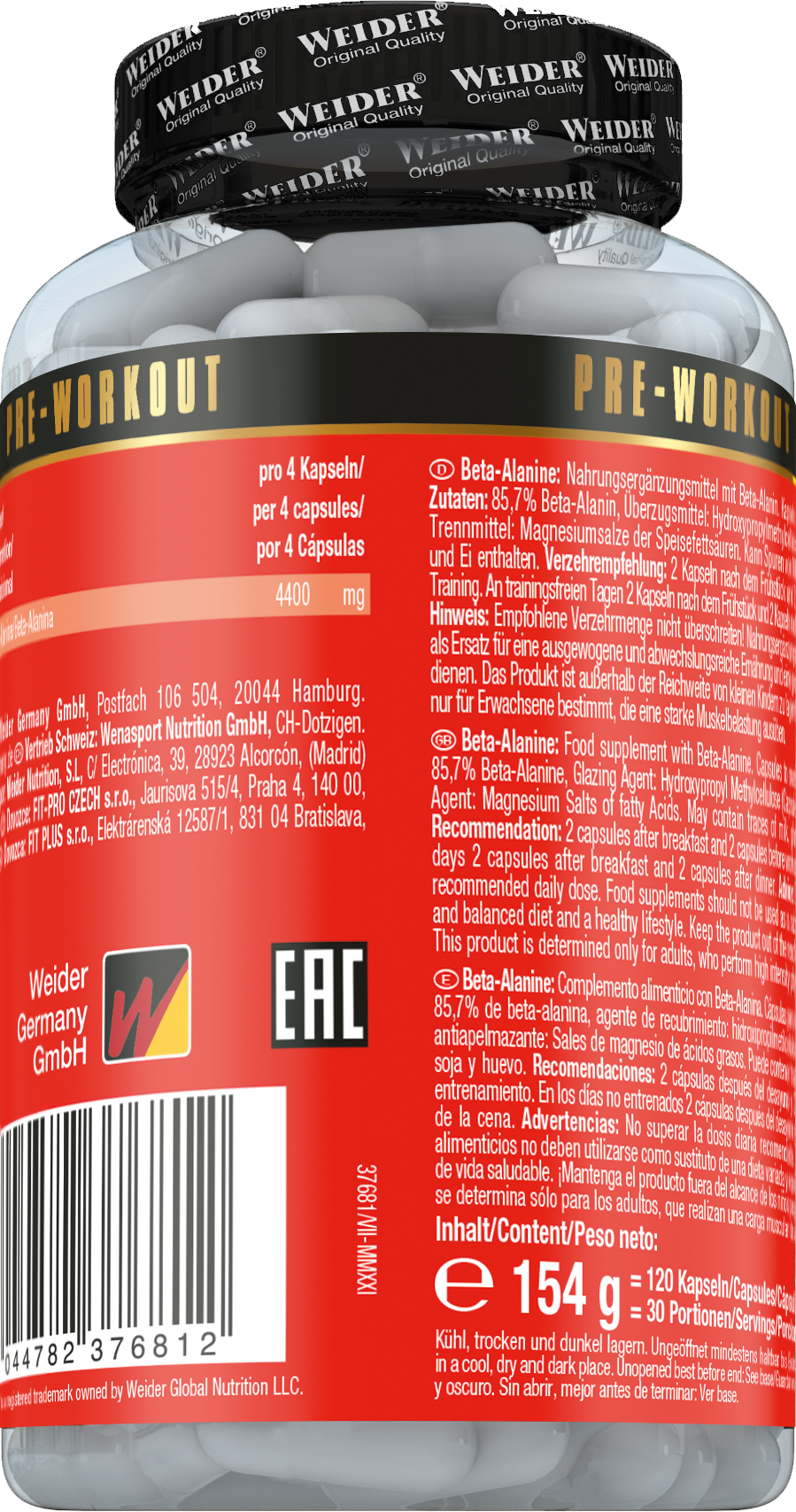 Beta Alanine (120 caps)